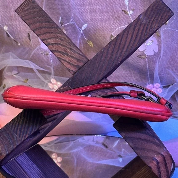 Coach Leather Leopard and Red Wristlet - Picture 5 of 8